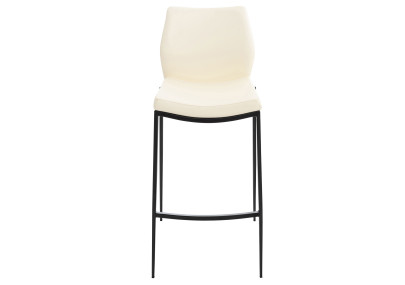 Tabouret de bar Matola, similicuir, noir et crème