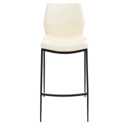 Tabouret de bar Matola, similicuir, noir et crème