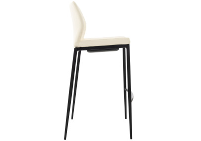 Taburete de bar Matola, piel sintética, negro y crema