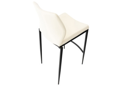 Tabouret de bar Matola, similicuir, noir et crème