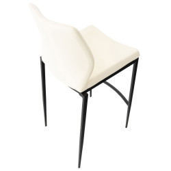 Tabouret de bar Matola, similicuir, noir crème
