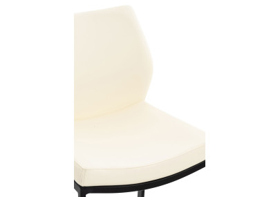 Tabouret de bar Matola, similicuir, noir et crème