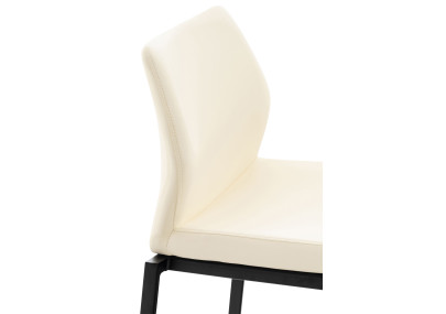 Tabouret de bar Matola, similicuir, noir et crème