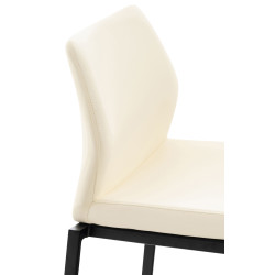 Tabouret de bar Matola, similicuir, noir crème