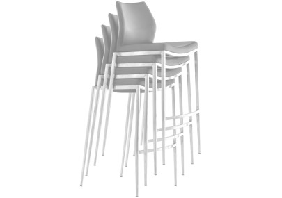 Tabouret de bar Matola, similicuir, noir et crème