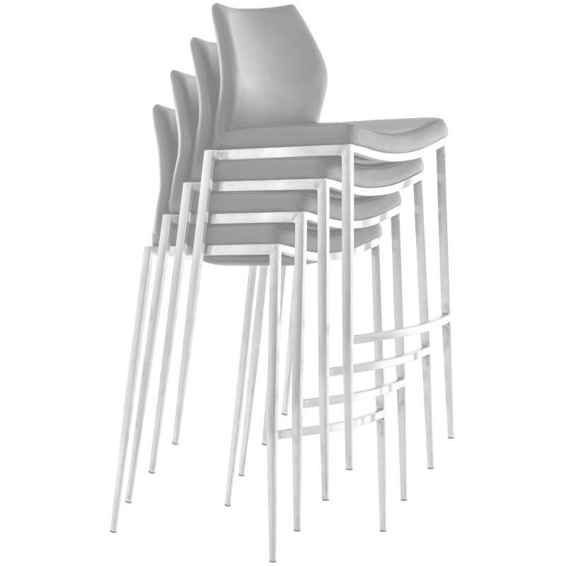 Tabouret de bar Matola, similicuir, noir et crème