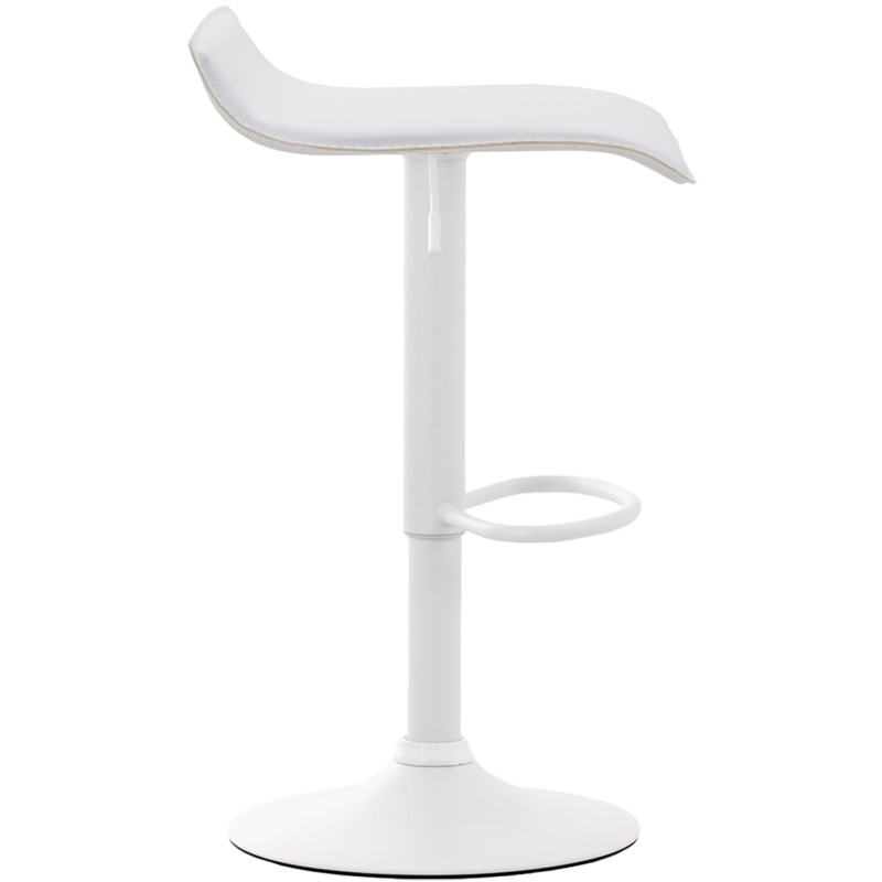 Taburete de bar Dyn V2, piel sintética, blanco