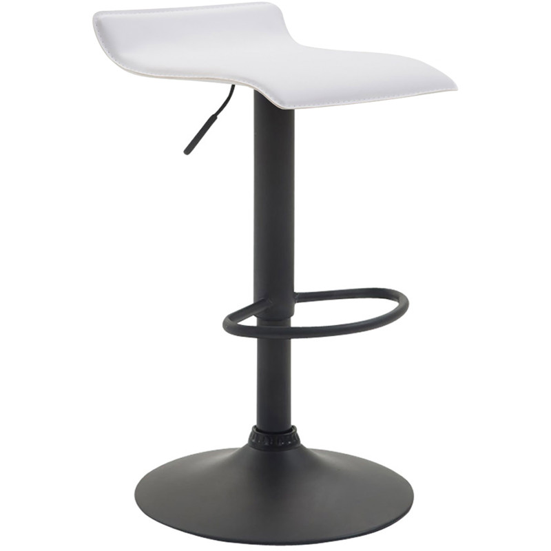 Tabouret de bar Dyn V2, similicuir, noir et blanc