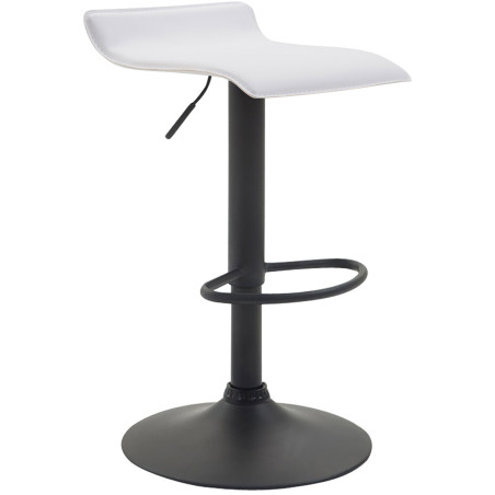 Tabouret de bar Dyn V2, similicuir, noir et blanc