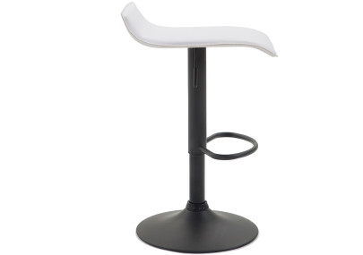 Tabouret de bar Dyn V2, similicuir, noir et blanc
