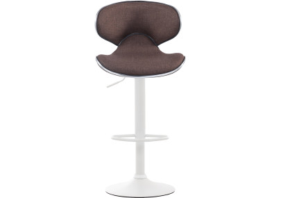 Tabouret de bar Las Vegas V2, tissu, blanc/marron