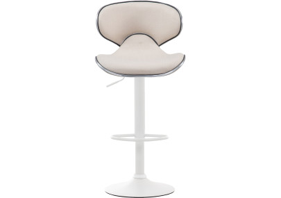Tabouret de bar Las Vegas V2 en tissu blanc crème
