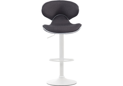 Tabouret de bar Las Vegas V2, tissu blanc/gris foncé