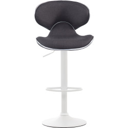 Tabouret de bar Las Vegas V2, tissu blanc/gris foncé