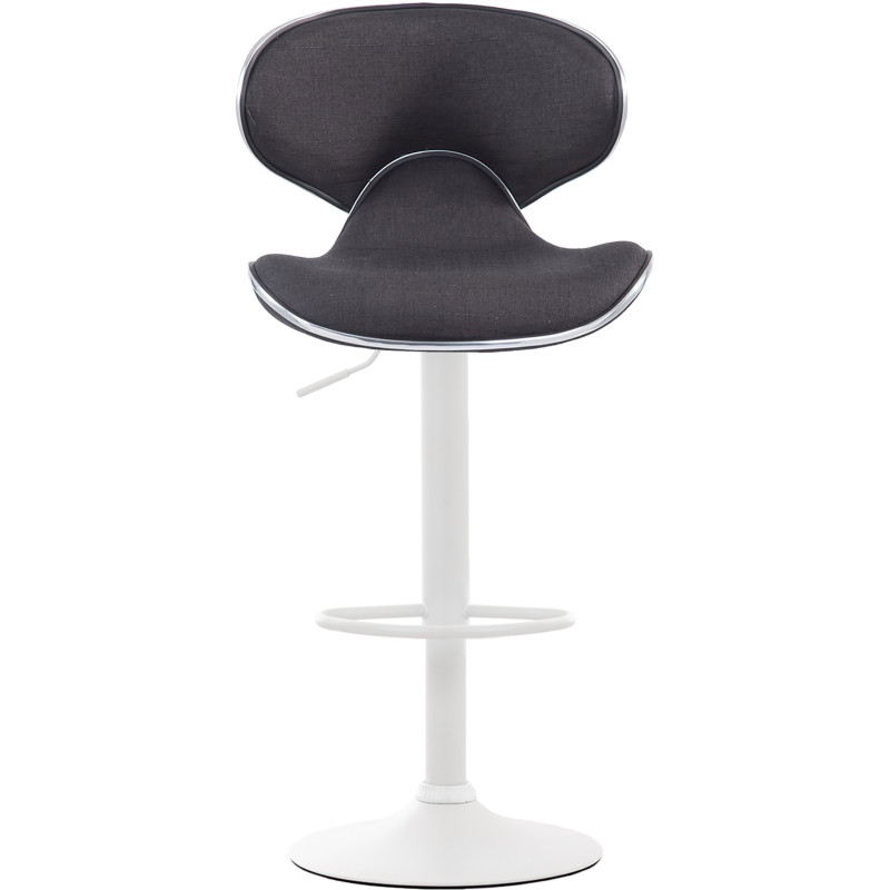 Tabouret de bar Las Vegas V2, tissu blanc/gris foncé