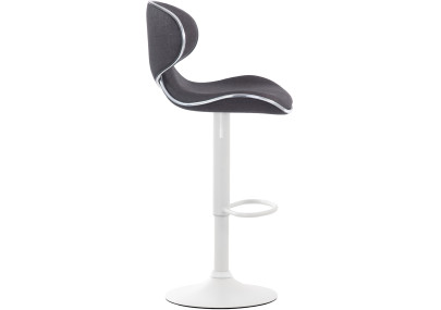 Tabouret de bar Las Vegas V2, tissu blanc/gris foncé