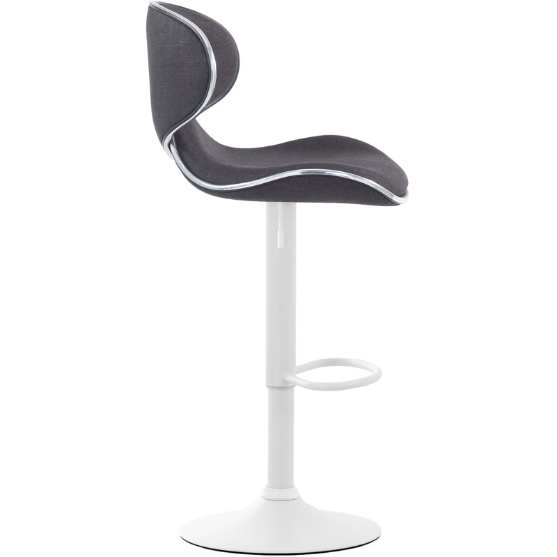 Tabouret de bar Las Vegas V2, tissu blanc/gris foncé