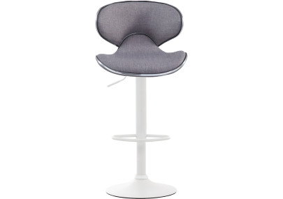 Tabouret de bar Las Vegas V2, tissu blanc/gris clair