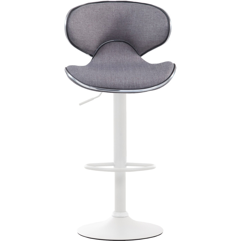 Tabouret de bar Las Vegas V2, tissu blanc/gris clair