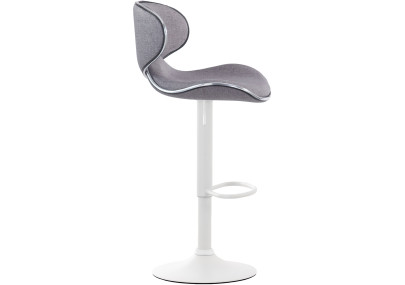 Tabouret de bar Las Vegas V2, tissu blanc/gris clair