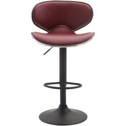 Tabouret de bar Las Vegas V2, noir et bordeaux