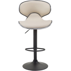 Tabouret de bar Las Vegas V2, noir et crème