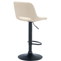 Lot de 2 tabourets de bar Camden, similicuir, noir crème