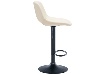 Lot de 2 tabourets de bar Camden, simili cuir, noir et crème