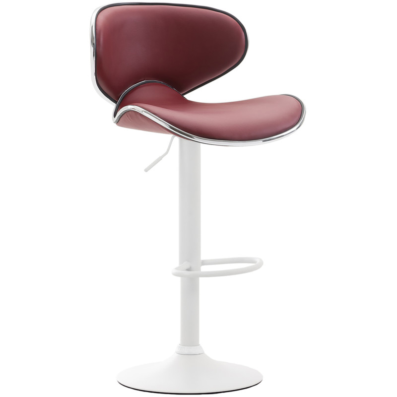 Tabouret de bar blanc Las Vegas V2 Bordeaux rouge