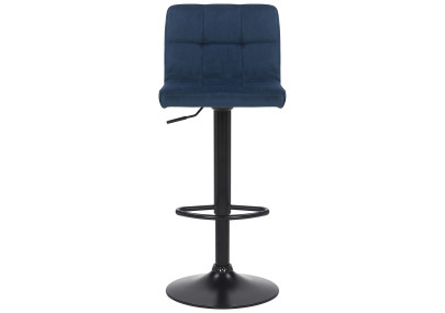 Tabouret de bar Feni en velours bleu