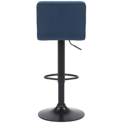 Taburete de bar Feni de terciopelo azul