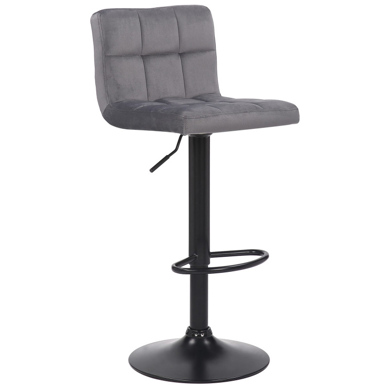 Tabouret de bar Feni en velours gris