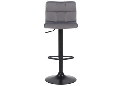 Taburete de bar Feni de terciopelo gris