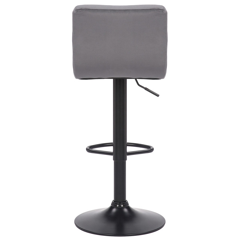 Tabouret de bar en velours Feni gris
