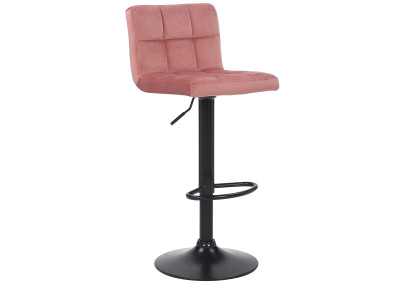 Taburete de bar Feni de terciopelo rosa