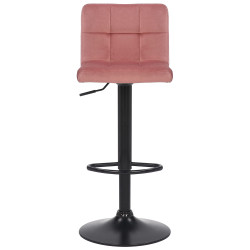 Tabouret de bar Feni en velours rose