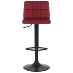 Tabouret de bar en velours Feni rouge