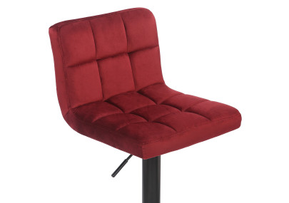 Taburete de bar Feni de terciopelo, rojo