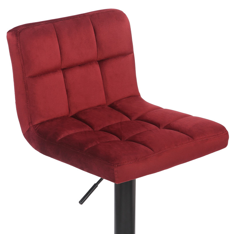 Sgabello da bar in velluto Feni, rosso