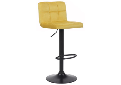 Taburete de bar Feni de terciopelo, amarillo
