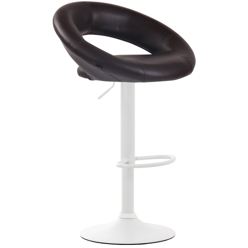 Tabouret de bar Olinda en similicuir blanc et marron