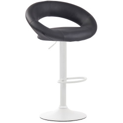 Tabouret de bar Olinda, similicuir, blanc gris