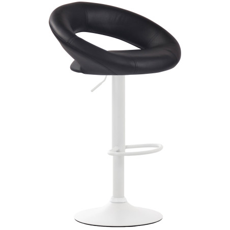 Tabouret de bar Olinda, similicuir, blanc noir