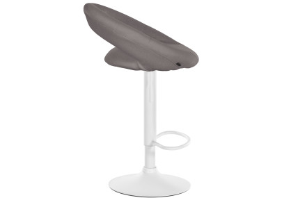 Tabouret de bar Olinda en tissu blanc gris
