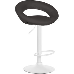 Tabouret de bar Olinda en tissu blanc gris foncé