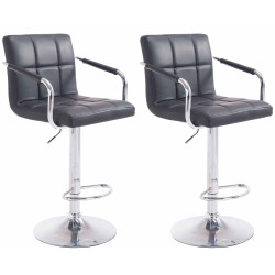 Ensemble de 2 tabourets de bar Lucy V2 chromés noir