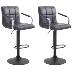 Lot de 2 tabourets de bar Lucy V2, noirs noir