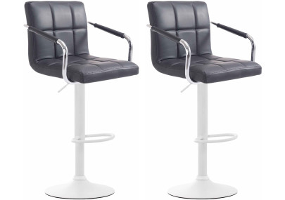 Lot de 2 tabourets de bar Lucy V2 blanc et noir