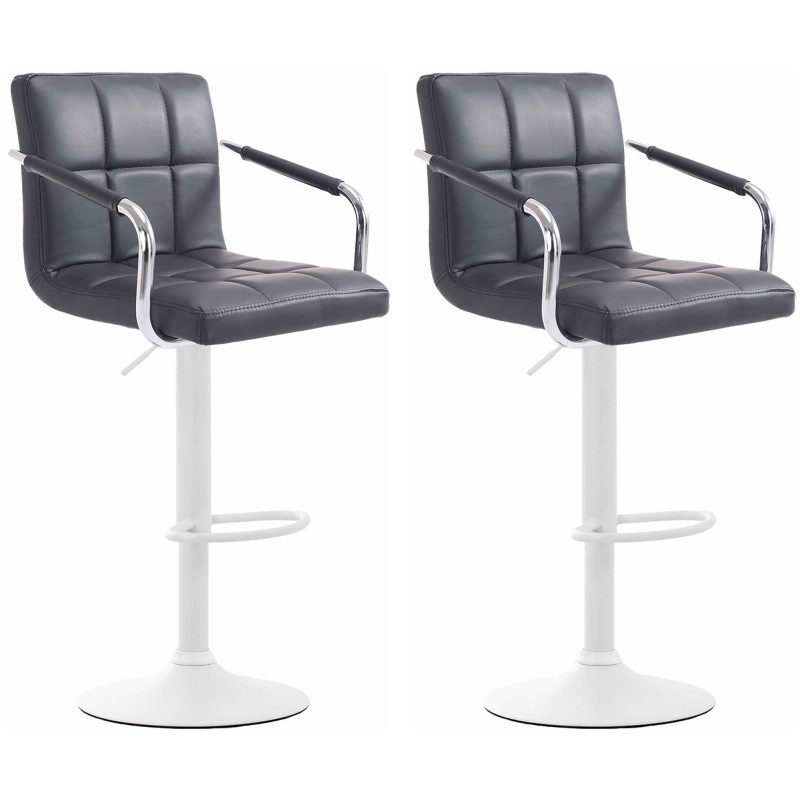 Lot de 2 tabourets de bar Lucy V2 blancs noir