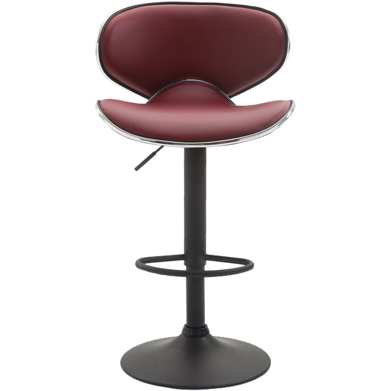 Set di 2 sgabelli da bar Las Vegas V2, in similpelle, nero e bordeaux